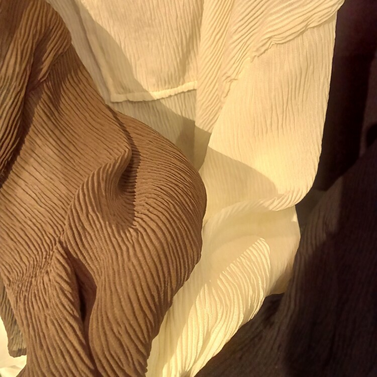 【NEW】秋準備！冷房対策対策にも◎シワ加工短丈シアーシャツ